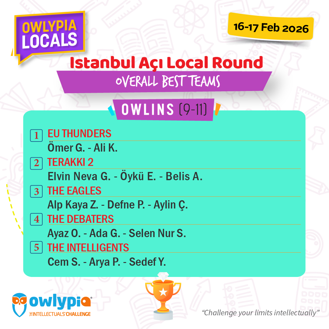 Owlypia competition results showing student achievements and awards ceremony