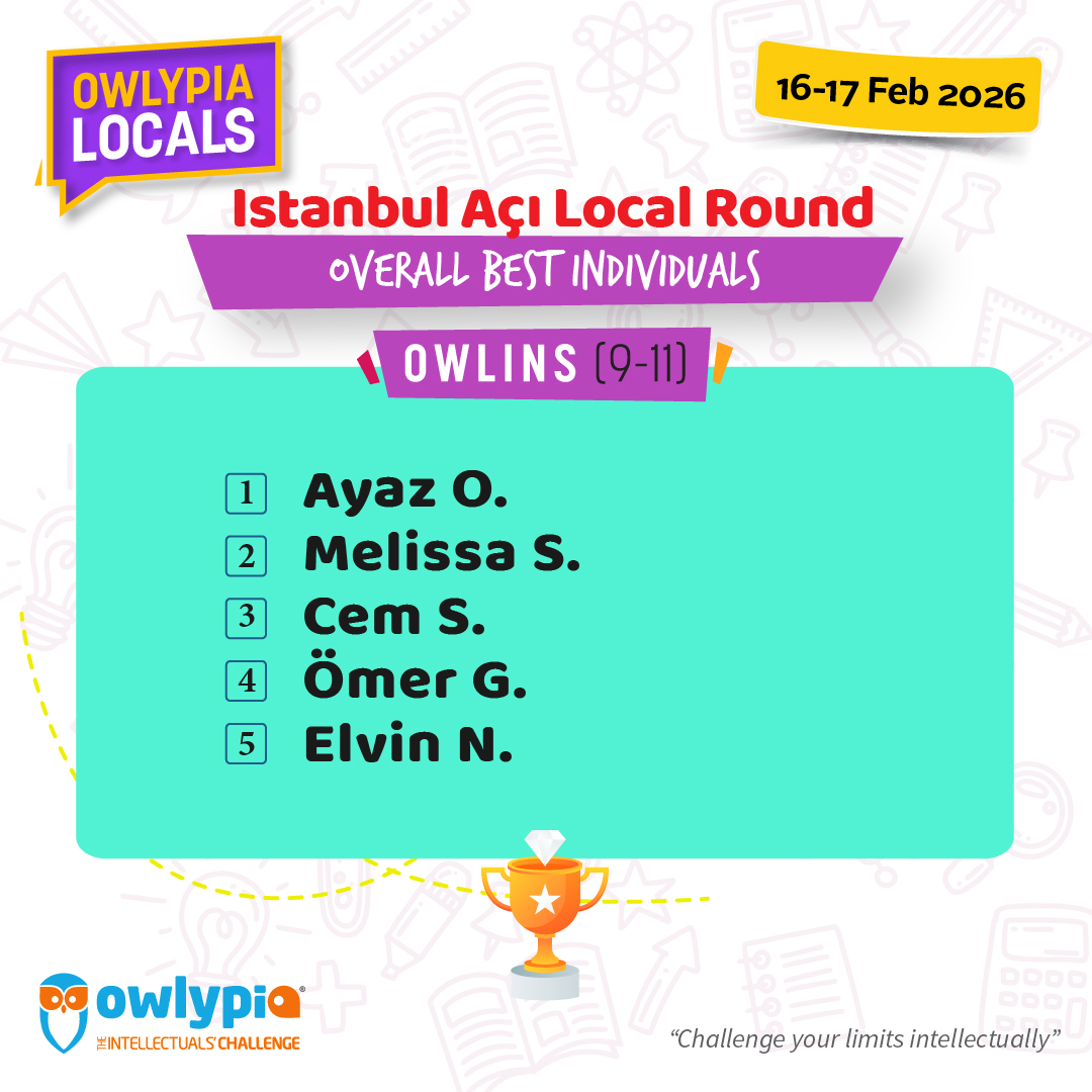 Owlypia competition results showing student achievements and awards ceremony