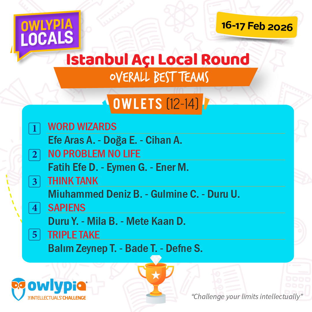 Owlypia competition results showing student achievements and awards ceremony