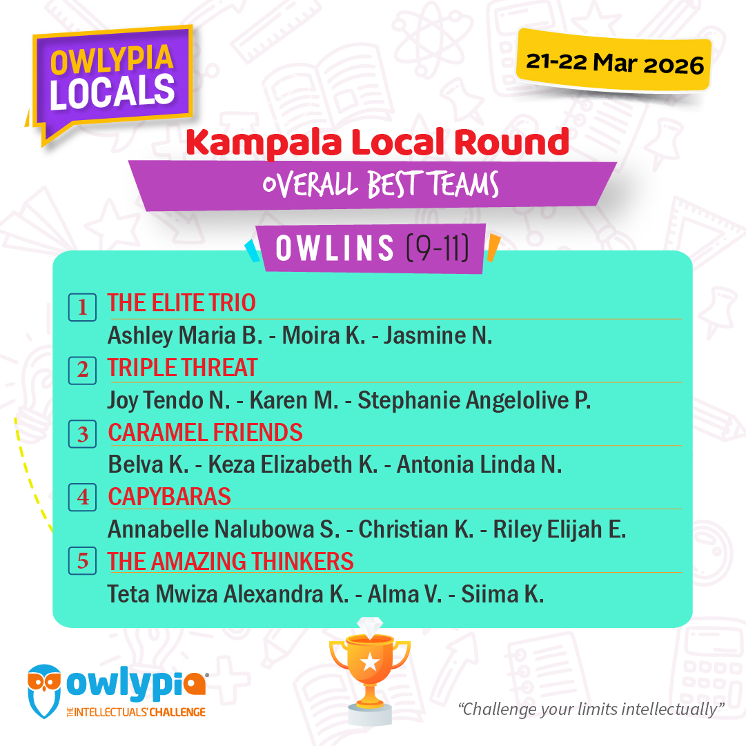 Owlypia competition results showing student achievements and awards ceremony