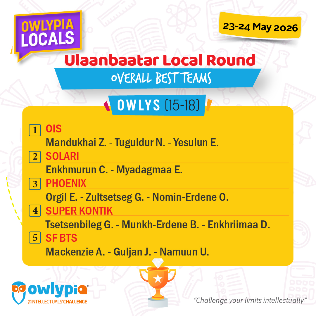 Owlypia competition results showing student achievements and awards ceremony