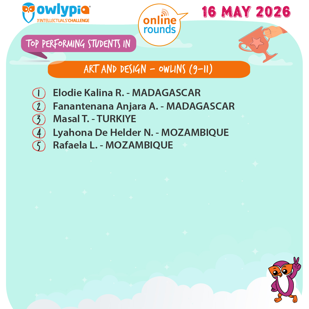 Owlypia competition results showing student achievements and awards ceremony