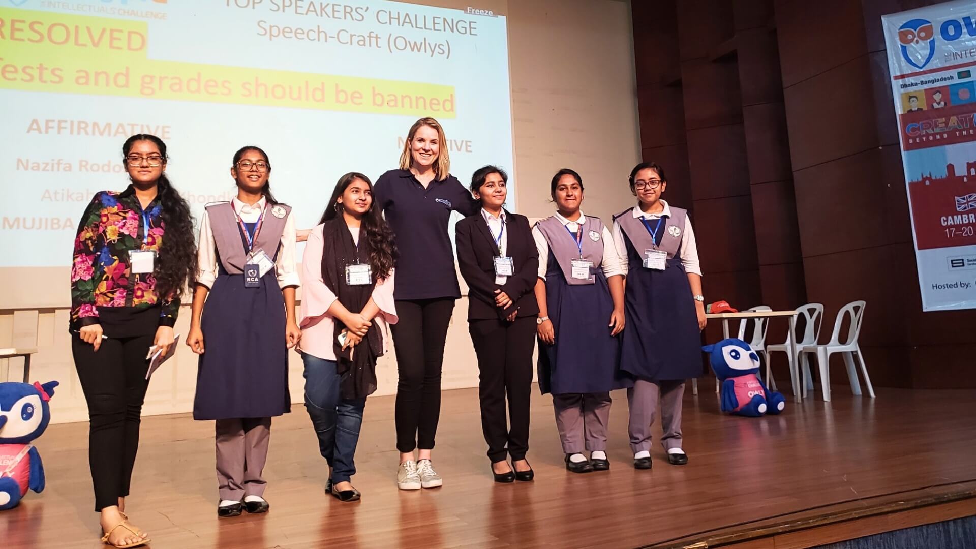 Happy Owlypia students celebrating their achievements